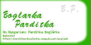 boglarka parditka business card